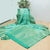 Aqua Green Color All Over Design Crepe Banarasi Saree With Blouse (Weight-0.792)