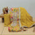 Mustard Yellow Color All Over Floral Printed Shiffon Top Material And Pant Material With Chiffon Dupatta