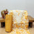Golden Yellow Color Real Mirror All Over Floral Printed Muslin Top Material And Printed Pant Material With Muslin Dupatta
