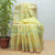 Yellow Color All Over Floral Design Organza  Saree With Woven Blouse