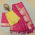 Yellow Color All Over Zari Design Pure Silk Material And Contrast Pink Color Pant Material With Contrast Color Dupatta
