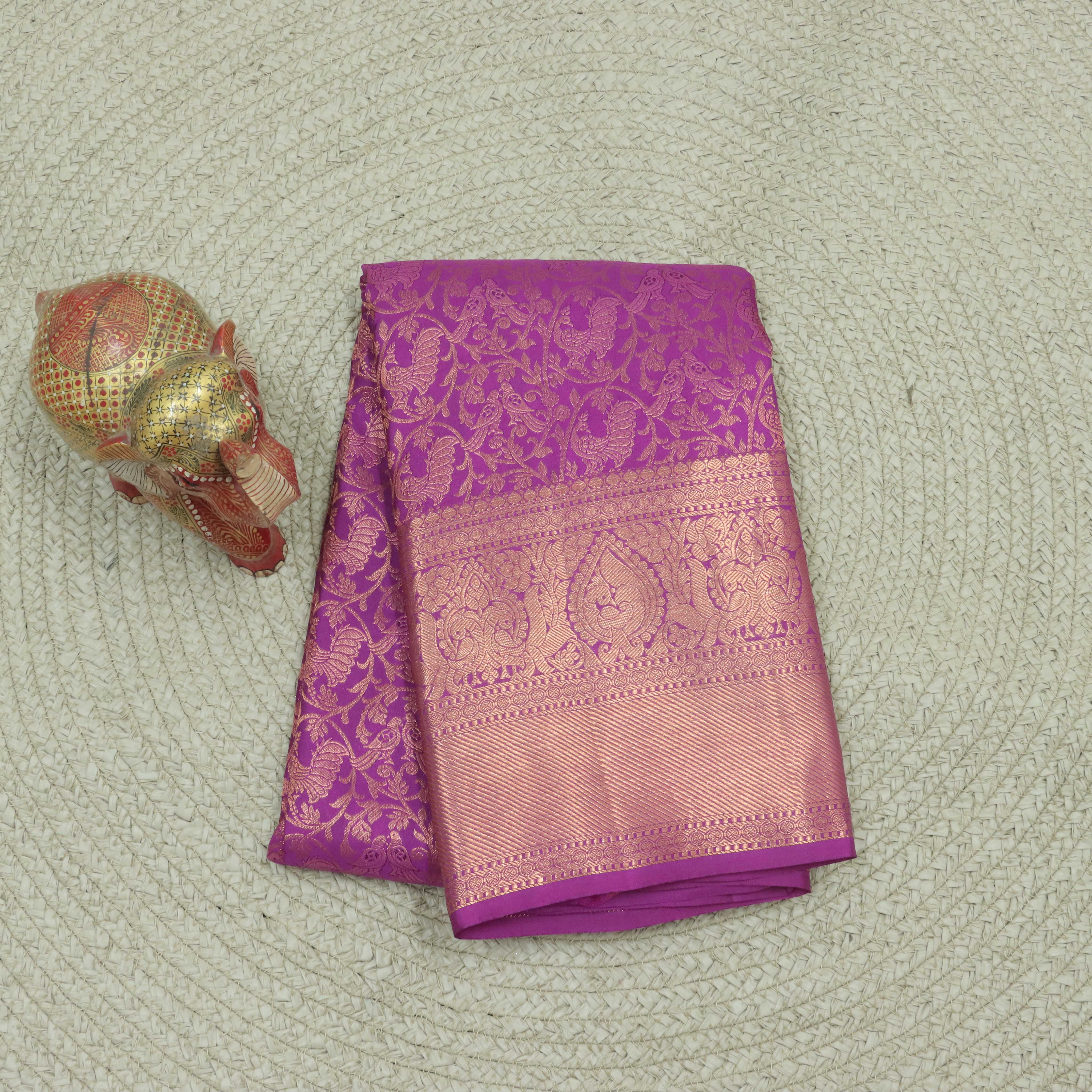 Vadamalli Color Pure Handloom Silk Saree With Contrast MAtching
