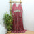 Maroon Color Muslin Floral Design Gown Type Top Only (Top Length-58")