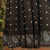 Black Color Soft Munga By Tussar Embroidery Border Saree With Plain Blouse