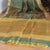 Pure Tussar Silk Saree in Pale Green with Red Yellow Color