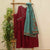 Maroon Color Without Side Slit Top(Top Length-44") and Parallel Pant (Pant Height-38") With Gajji Silk Dupatta