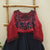Red With Blue Color Linen By Cotton Crop Top (Top Length-17") With Different Palazzo (Pant Height-35")