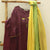Deep Maroon Soft Cotton Top (Top Length 48") Parallel Pant (Pant Height 34") With Chiffon Dupatta
