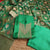 Green Color Crepe Silk Hand Work Top Material and Pant Material With Banarasi Dupatta