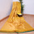 Golden Yellow Half and Half Pure Handloom Silk Saree Golden Jari Same Pallu Contrast Matching Bottle Green colour Jaquard Blouse