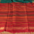 Rama Green Red Color Pure Handloom Jute Silk Saree With Contrast Matching Pallu And Navy Blue Color Blouse (COD ON REQUEST)