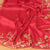 Deep Red Color Parsi Work Semi Crepe By Satin Saree With Deep Red Color Blouse