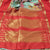 Pale Aqua Blue Color Pure Handloom Satin Silk Digital Print Saree With Red Color Blouse (COD ON REQUEST)