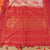 Multi Color Zig Zag Pure Handloom Satin Silk Digital Print Saree With Red Color Blouse (COD ON REQUEST)